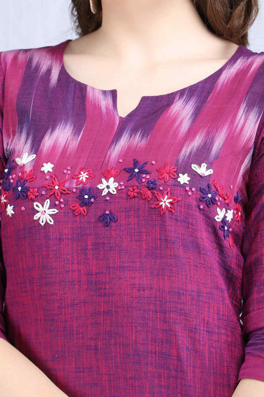 GULABI | Cotton Kurta Pant with Ikkat Yoke