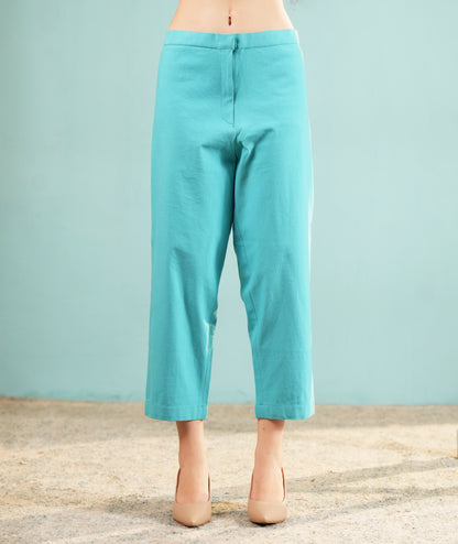 Azure Grid Longline Shirt Co-ord