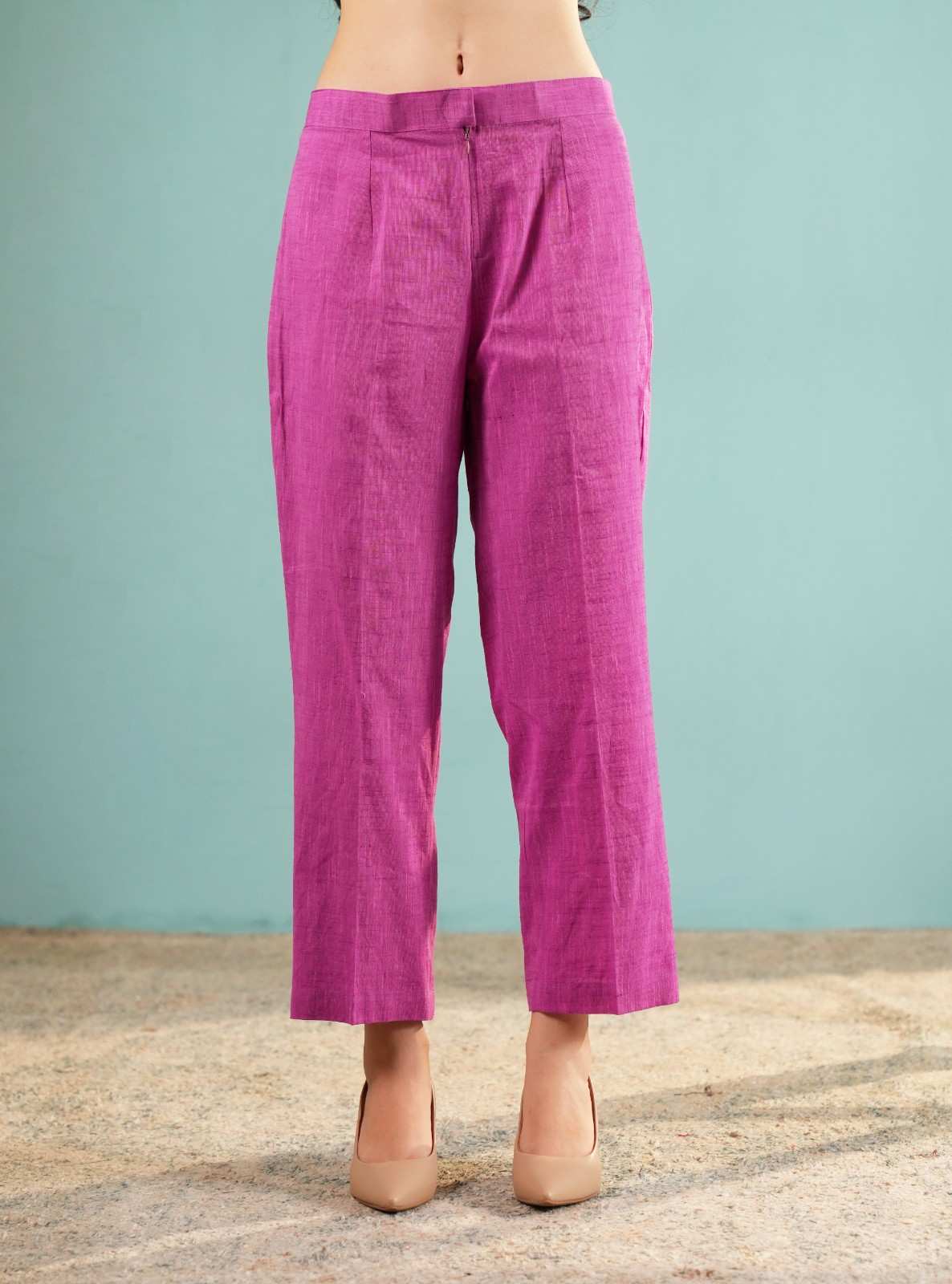 Orchid Slub Textured Tunic Set