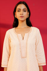 Cotton Straight Chikankari Hand - Crafted Kurta Set - Ritivesh By Ritika Aggarwal
